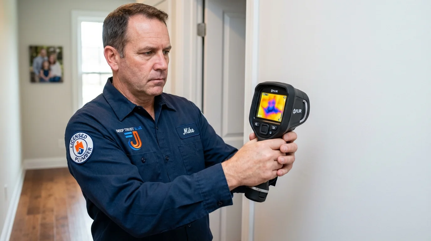 Thermal imaging leak detection by Johns Plumbing LLC in Bridgehampton